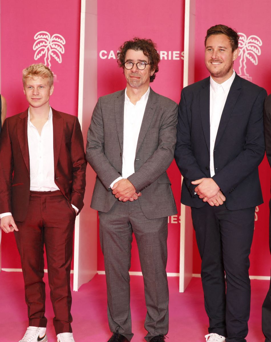 Elly Vervloet, Gilles de Schryver, Maarten Moerkerke, Gilles Coulier, Mounir Hathout de la série "Lockdown" -5ème soirée du 4ème Canneseries au Palais des Festivals à Cannes, le 12 octobre 2021. © Christophe Aubert via Bestimage