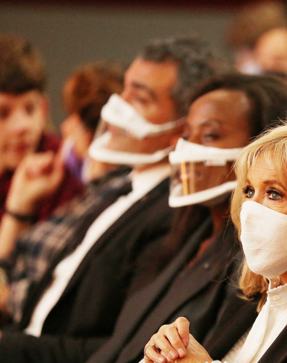 Exclusif - Brigitte Macron assiste à la présentation de la campagne nationale de sensibilisation au handicap au ministère des solidarités et de la santé à Paris le 13 octobre 2021. © Panoramic / Bestimage