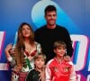 Shakira, son compagnon Gerard Piqué et leurs deux fils, Milan et Sasha. Le 15 octobre 2021.