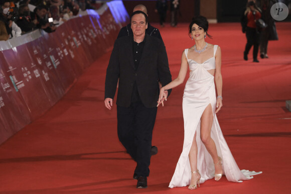Quentin Tarantino et sa femme Daniela Pick - Soirée spéciale Quentin Tarantino lors de la 16e édition du Festival du Film de Rome, le 19 octobre 2021. @ Marco Provvisionato/IPA/ABACAPRESS.COM