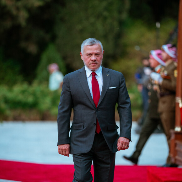 Le roi Abdallah et la reine rania de Jordanie lors des festivités pour le 74eme anniversaire de l'indépendance de la Jordanie à Amman le 25 mai 2020.