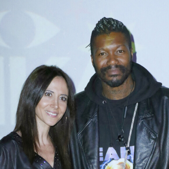 Fabienne Carat, Djibril Cissé - Lancement de la collection de mouchoirs "Lotus by MIKA" à l'Atelier des Lumières à Paris. Le 1er octobre 2020 © Christophe Aubert via Bestimage
