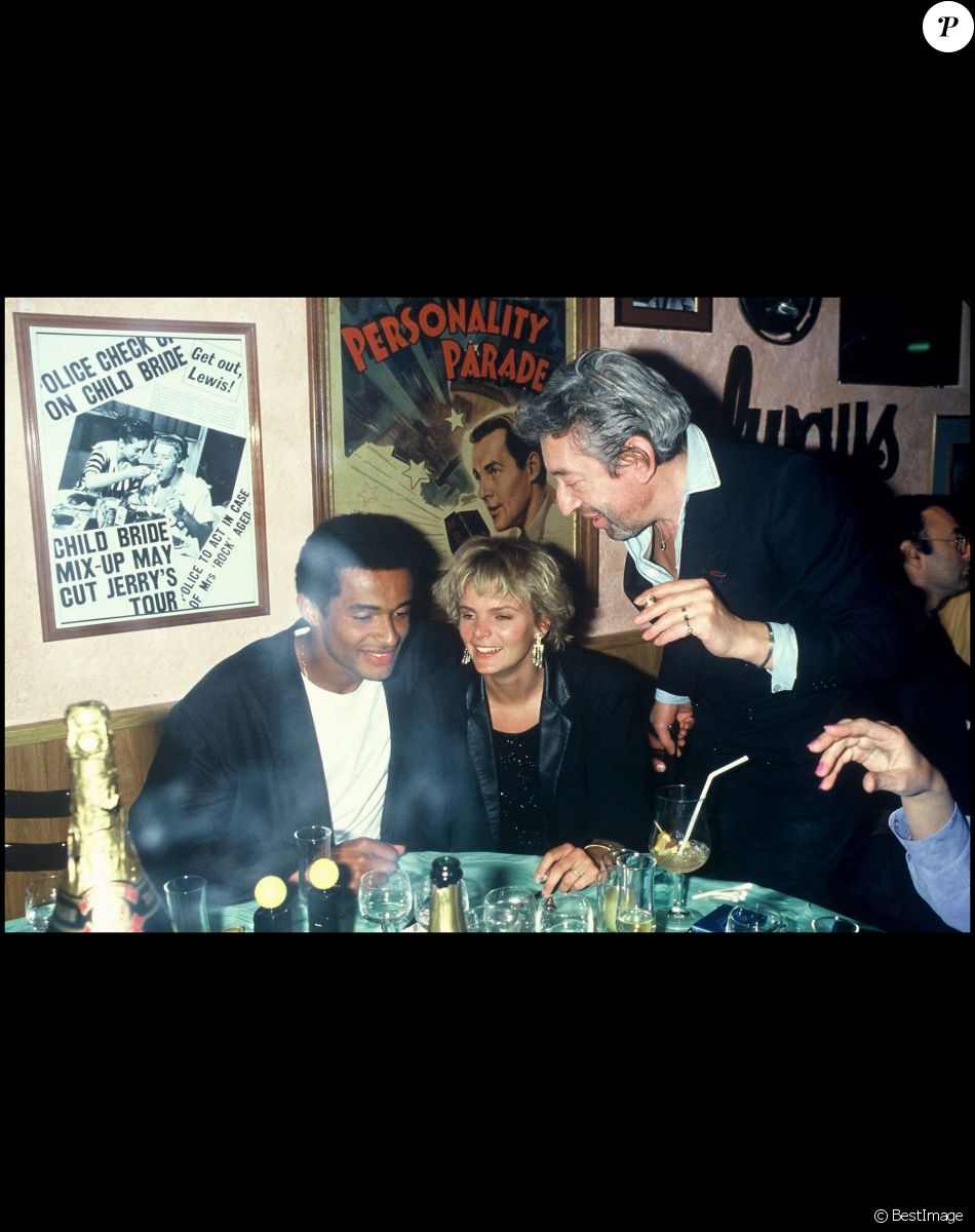Archives - Yannick Noah, Cecilia Rodhe et Serge Gainsbourg.
