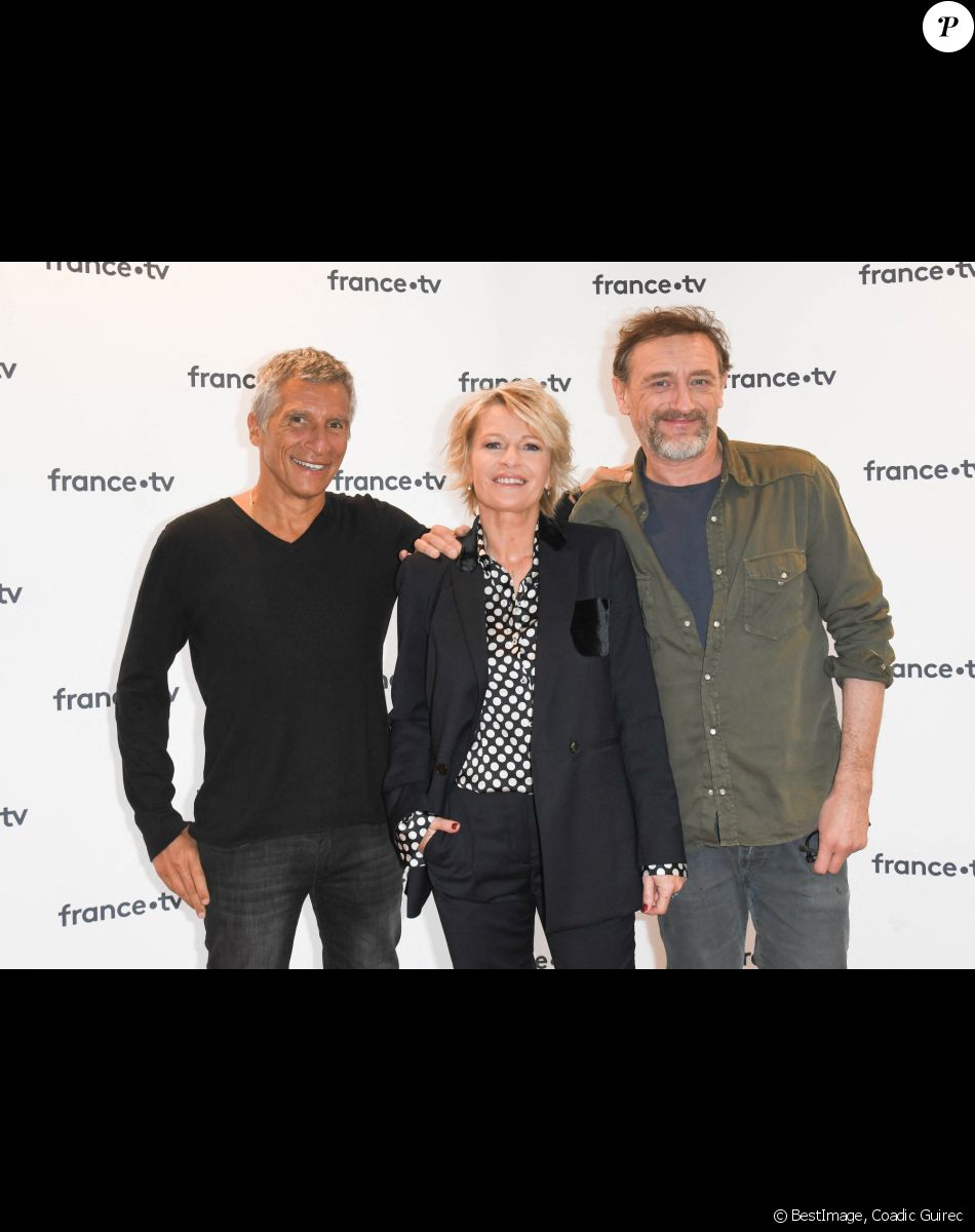 Nagui, Sophie Davant et Jean-Paul Rouve - Conférence de presse du Téléthon 2019 dans les locaux de France Télévision à Paris le 4 novembre 2019. © Coadic Guirec/bestimage