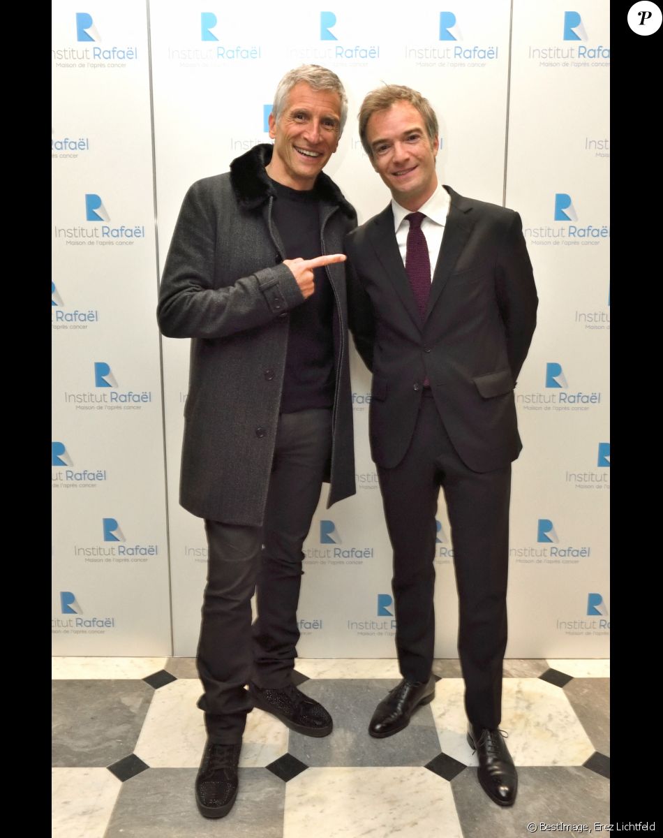 Nagui et Jonathan Lambert - 2ème Gala caritatif de l'Institut Rafaël "Maison de l'après Cancer" au Pavillon d'Armenonville à Paris le 4 avril 2019. © Erez Lichtfeld/Bestimage