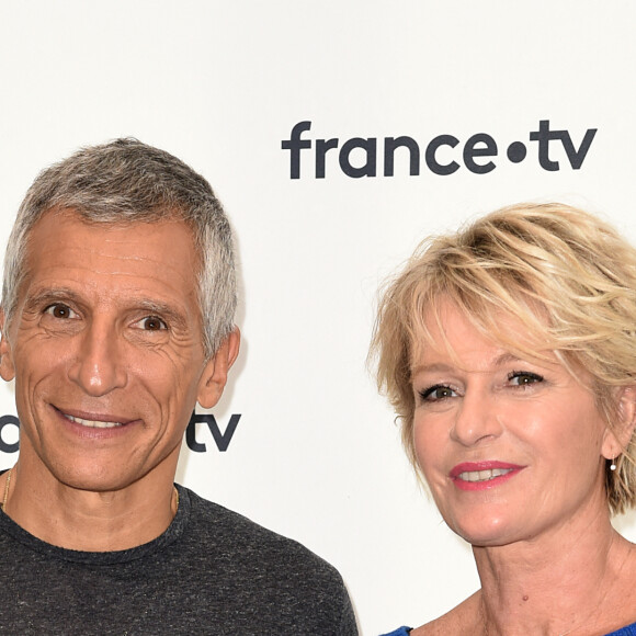 Nagui, Sophie Davant lors de la conférence de presse du Téléthon 2018 dans les locaux de France Télévision à Paris le 8 novembre 2018.  © Giancarlo Gorassini / Bestimage