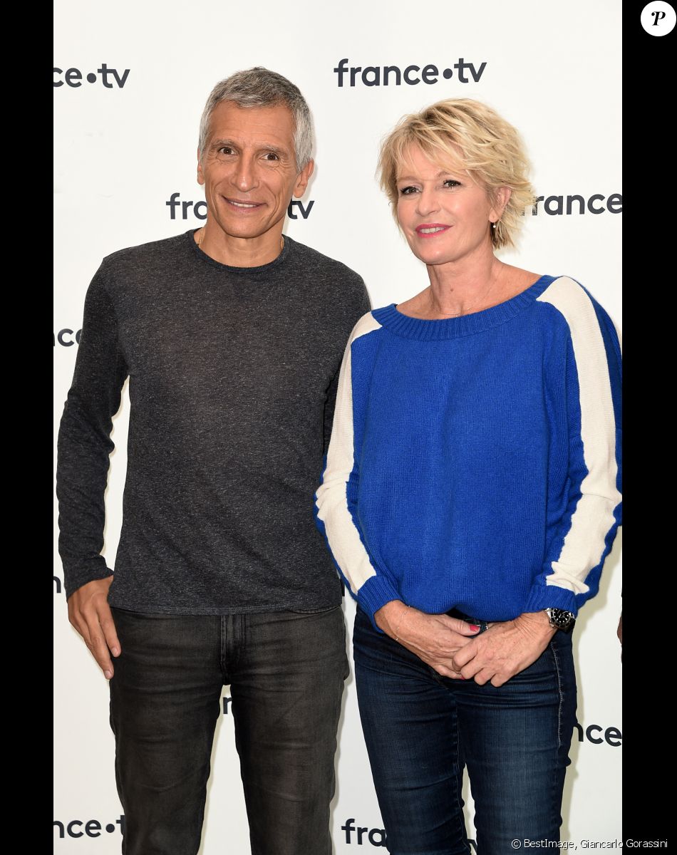 Nagui, Sophie Davant lors de la conférence de presse du Téléthon 2018 dans les locaux de France Télévision à Paris le 8 novembre 2018. © Giancarlo Gorassini / Bestimage