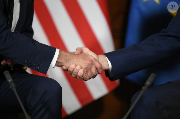 Le président de la République française, Emmanuel Macron rencontre le président des Etats-Unis, Joe Biden à la Villa Bonaparte à Rome, Italie, le 29 octobre 2021, en marge du sommet du G20. © Eliot Blondet/Pool/Bestimage
