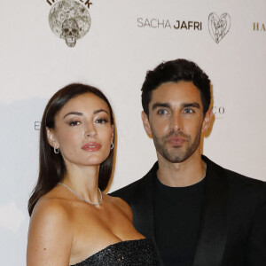 Rachel Legrain-Trapani (Miss France 2007) et son compagnon Valentin Léonard - Photocall de la 10ème édition du "Global Gift Gala 2021" à l'hôtel Four Seasons Hotel George V à Paris le 30 octobre 2021. © Marc Ausset Lacroix/Bestimage