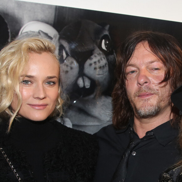 Diane Kruger, Norman Reedus - L'acteur Américain Norman Reedus de la série Américaine "The Walking Dead" lors du vernissage de son exposition photo 'The sun's coming up ...like a big bald head' avec Diane Kruger à la Galerie Hors Champs à Paris le 15 Décembre 2016. © Denis Guignebourg/Bestimage