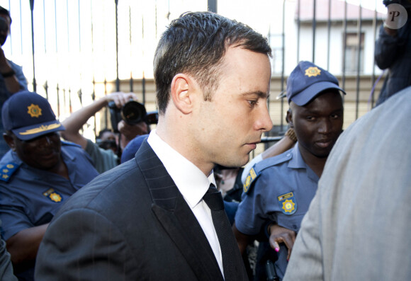 Oscar Pistorius - Procès d'Oscar Pistorius à Pretoria en Afrique du Sud le 11 septembre 2014. Oscar Pistorius a été reconnu coupable d'homicide involontaire pour la mort de sa petite amie Reeva Steenkamp, abattue de quatres balles chez lui en 2013, la juge l'accusant de négligence.