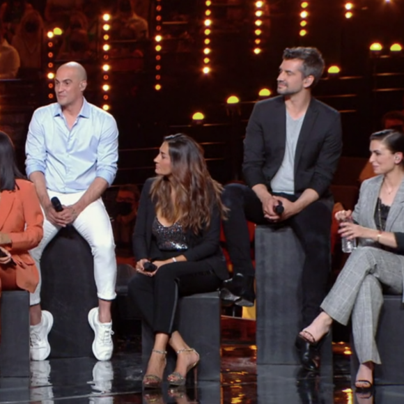 Hoda, Sofiane, Karima Charni, Enrique, Sandy, Mathieu Johann et Lucie Bernardoni lors des "20 ans de la Star Academy" - TF1