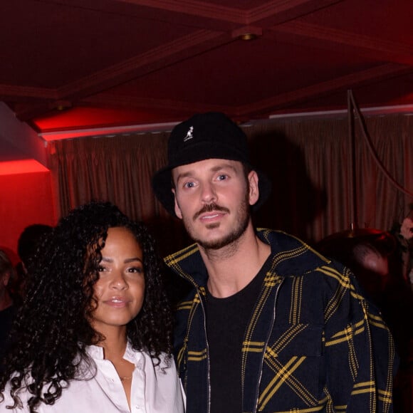 Matt Pokora et sa femme Christina Milian lors de la soirée d'anniversaire de Cindy Bruna (27 ans) au restaurant Giusé Trattoria à Paris, France, le 1er octobre 2021. Un événement organisé par Five Eyes Production. © Rachid Bellak/Bestimage 