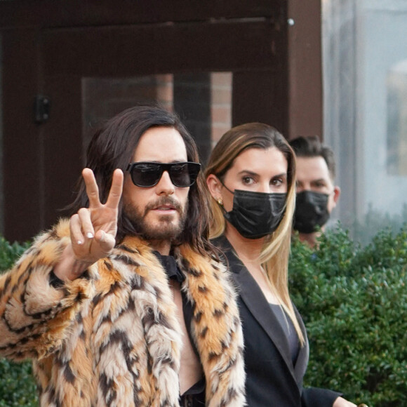 Exclusif - Jared Leto à la sortie de son hôtel à New York, le 15 novembre 2021.