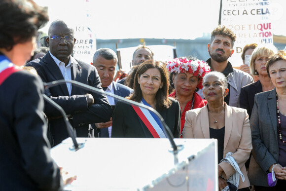 Rachida Dati - La maire de Paris, Anne Hidalgo inaugure la promenade Edouard Glissant, à Paris, France, le 21 septembre 2021.