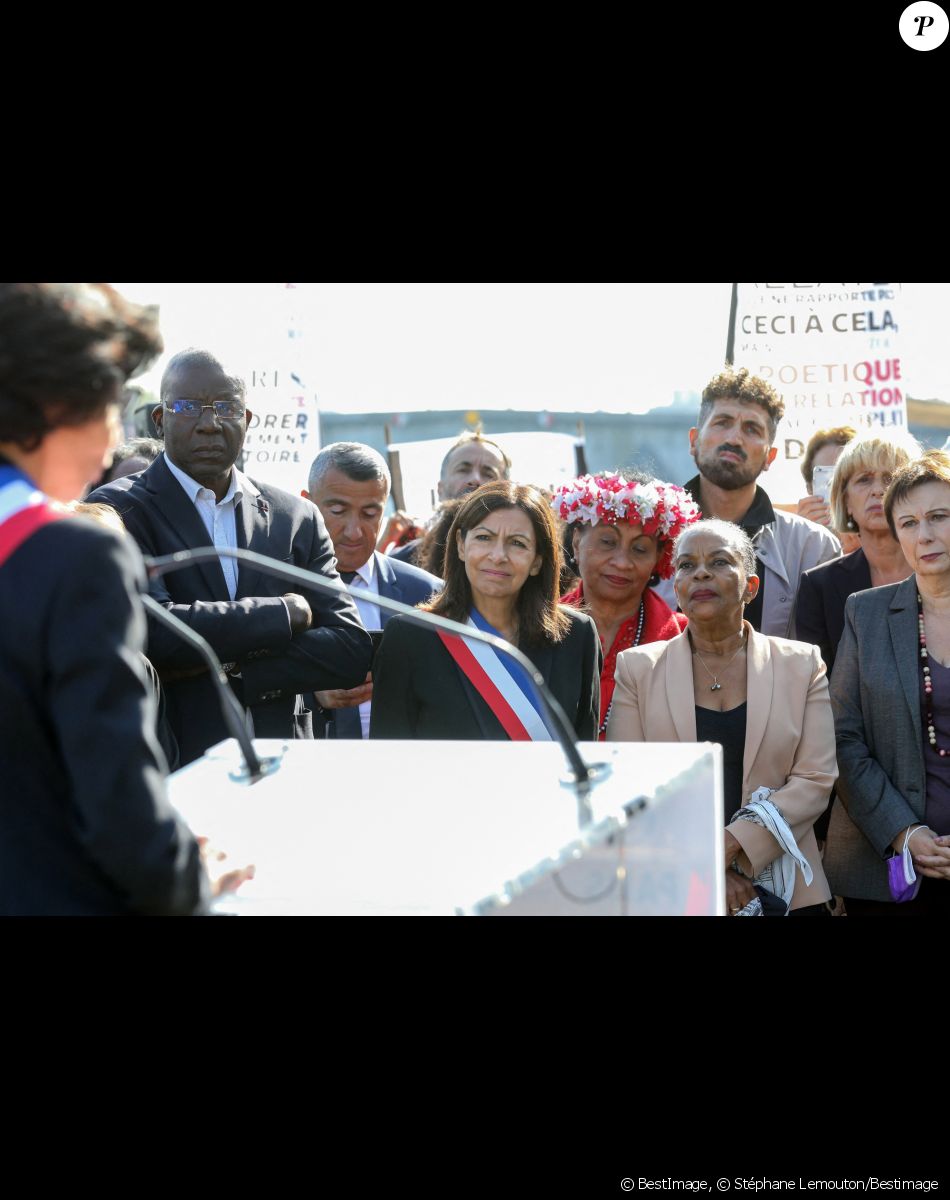 Rachida Dati - La maire de Paris, Anne Hidalgo inaugure la promenade Edouard Glissant, à Paris, France, le 21 septembre 2021.