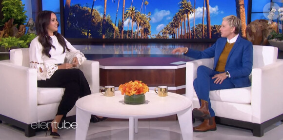 Meghan Markle sur le plateau de l'émission "The Ellen Show" à Los Angeles, le 17 novembre 2021.
