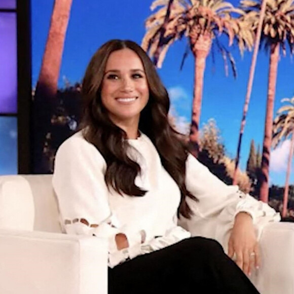 Meghan Markle sur le plateau de l'émission "The Ellen Show" à Los Angeles, le 17 novembre 2021.