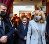 Arrivée de Brigitte Macron, la Première Dame française au déjeuner du DuoDay à l'établissement médico-social ESAT Bastille - Les ailes déployées à Paris, France, le 18 janvier 2021.