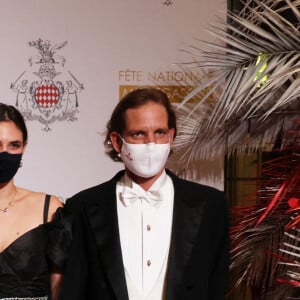 Tatiana Santo Domingo et Andrea Casiraghi - La famille princière de Monaco arrive à la soirée de Gala Plácido Domingo – Nuit espagnole au Grimaldi Forum dans la salle des Princes lors de la fête nationale de Monaco, le 19 novembre 2021. © Jean-Charles Vinaj/Pool Monaco/Bestimage