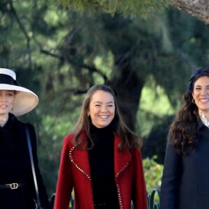 Beatrice Borromeo, la princesse Alexandra de Hanovre, Tatiana Santo Domingo - Arrivées en la cathédrale de Monaco pour la messe d'action de grace avec Te Deum lors de la la fête nationale de Monaco le 19 novembre 2021. © Dominique Jacovides / Bruno Bebert / Bestimage