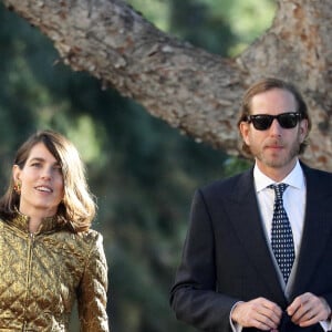 Charlotte Casiraghi, Andrea Casiraghi - Arrivées en la cathédrale de Monaco pour la messe d'action de grace avec Te Deum lors de la la fête nationale de Monaco le 19 novembre 2021. © Dominique Jacovides / Bruno Bebert / Bestimage