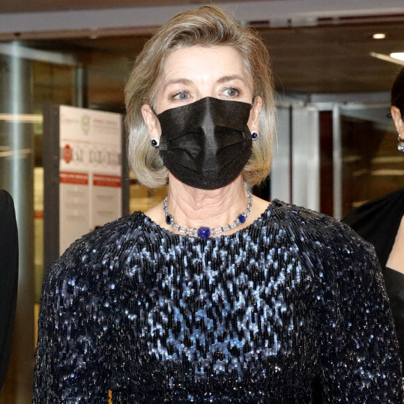 La princesse Caroline de Hanovre - La famille princière de Monaco arrive à la soirée de Gala Plácido Domingo – Nuit espagnole au Grimaldi Forum dans la salle des Princes lors de la fête nationale de Monaco, le 19 novembre 2021. © Claudia Albuquerque/Bestimage