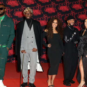 Gims, Dadju, Amel Bent (enceinte), Slimane et Vitaa lors de la 23ème édition des NRJ Music Awards 2021 au Palais des Festivals de Cannes, le 20 novembre 2021. © Dominique Jacovides/Bestimage