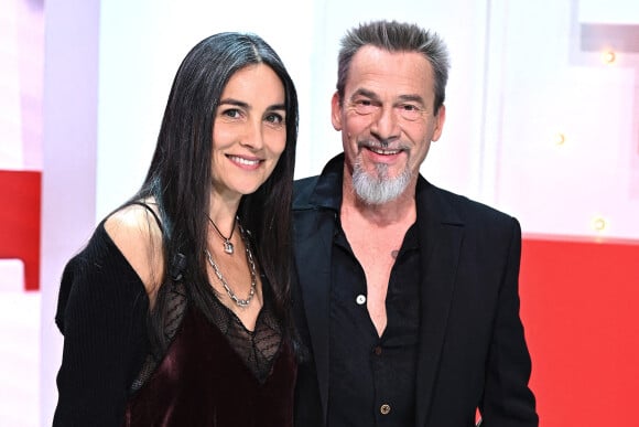 Exclusif - Florent Pagny et son épouse Azucena - Enregistrement de l'émisssion "Vivement dimanche" au studio Gabriel. © Guillaume Gaffiot / Bestimage