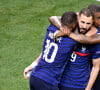 Kylian Mbappé, Karim Benzema et Presnel Kimpembe - Match de football de l'Euro 2020 : La France s'incline devant la Suisse après les tirs au but au stade Arena Nationala à Bucarest le 28 juin 2021. © Anthony Bibard / FEP/Panoramic / Bestimage