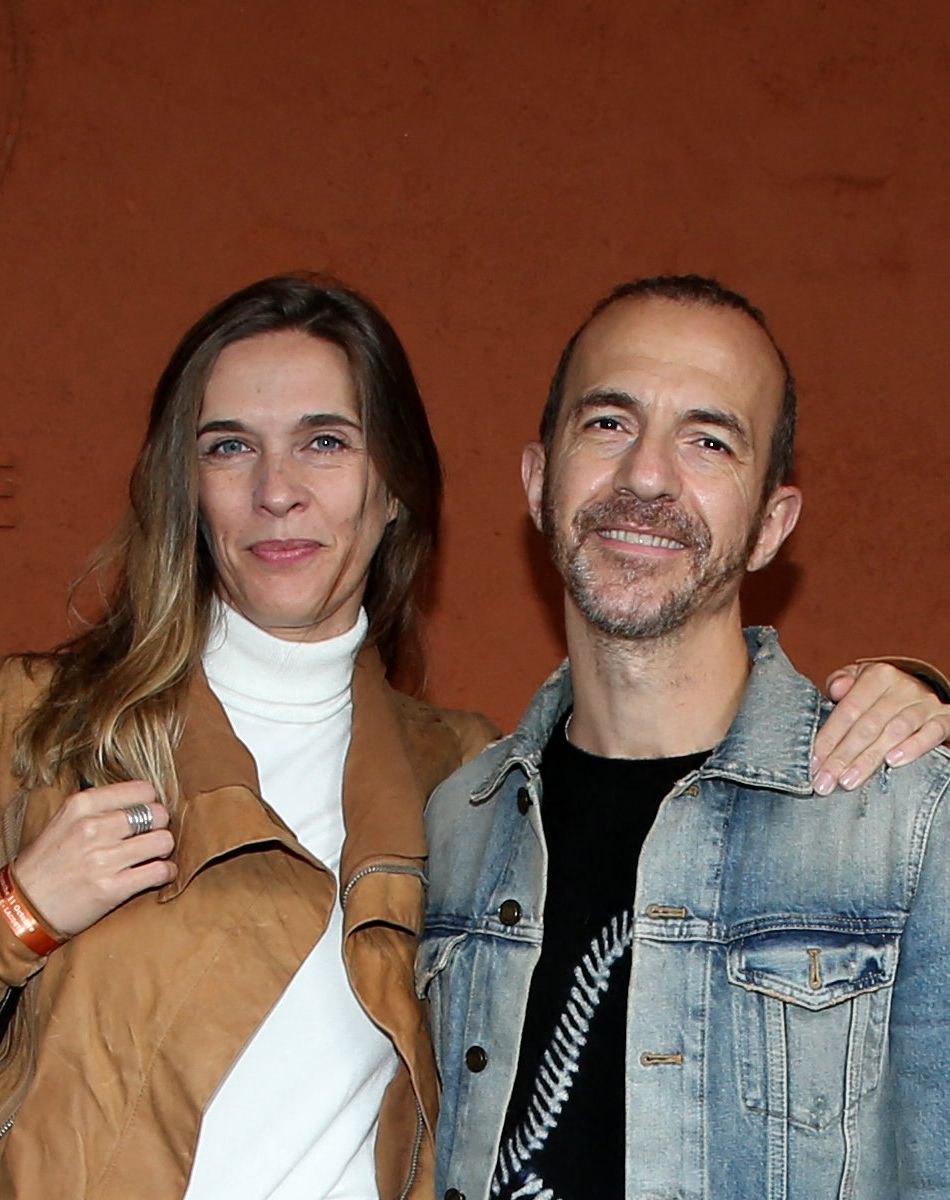 Calogero et sa compagne Marie Bastide au village des internationaux de tennis de Roland-Garros à Paris. Le 11 octobre 2020. © Dominique Jacovides / Bestimage