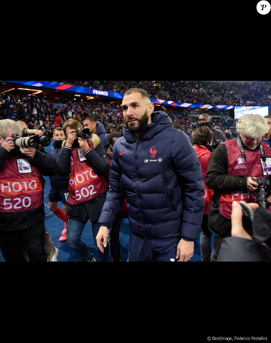 Karim Benzema (19 France) lors du match de football de qualification pour la Coupe du monde 2022 entre la France et le Kazakhstan au stade Parc des Princes à Paris, France, le 13 novembre 2021. La France a gagné 8-0. © Federico Pestellini/Panoramic/Bestimage