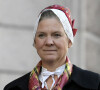 Magdalena Andersson, ministre des finances, wore a folkloric custome - Cérémonie d'Ouverture du Parlement Suédois à Stockholm, le 8 septembre 2020.