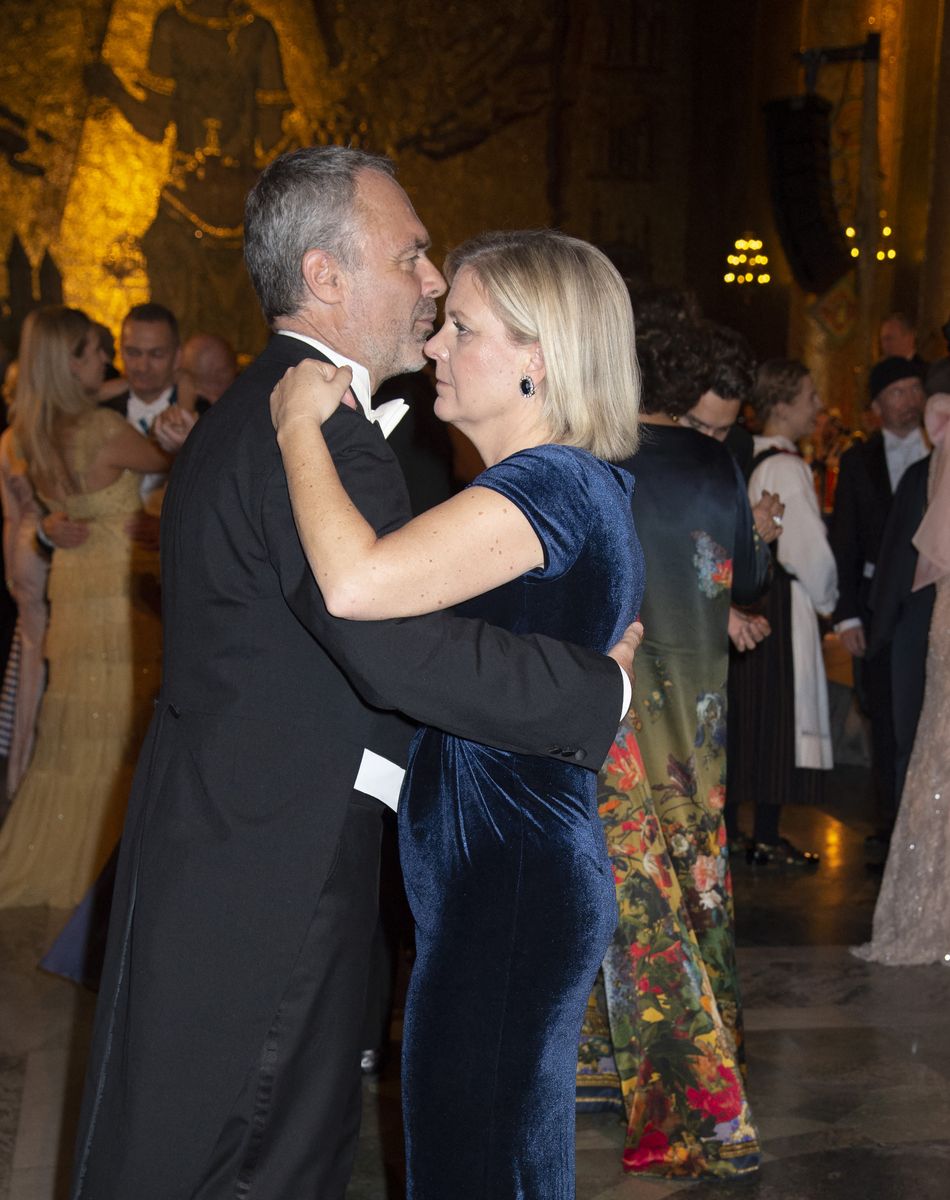 Jan Björklund (dirigeant de parti politique des Libéraux suédois), Magdalena Andersson (ministre suédoise des Finances) - La famille royale de Suède a offert un magnifique banquet pour la cérémonie des Prix Nobel 2018, à l'hôtel de ville de Stockholm, Suède, le 10 décembre 2018.