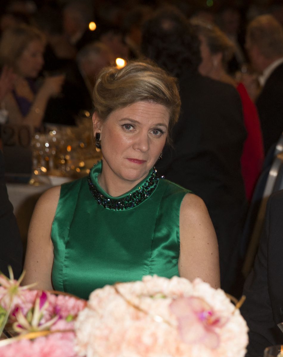 Magdalena Andersson et Mario Draghi - Dîner de gala en l'honneur des Prix Nobel à Stockholm, le 10 décembre 2015.