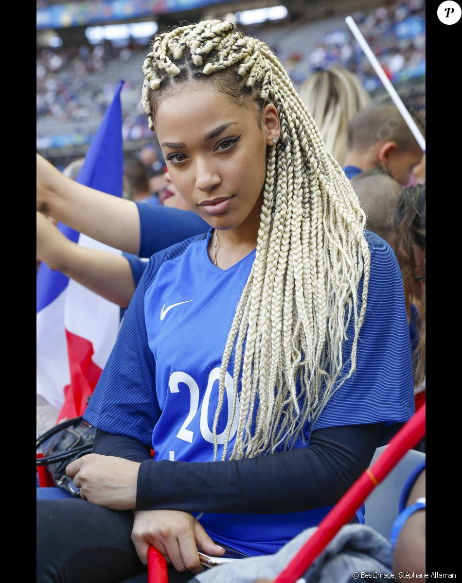 Exclusif- Sephora (l'ex compagne de Kingsley Coman) - Arrivées au match de la finale de l'Euro 2016 Portugal-France au Stade de France à Saint-Denis, France, le 10 juin 2016. © Stéphane Allaman/Bestimage