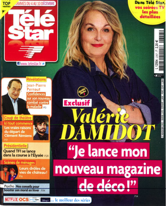 Valérie Damidot en couverture de "Télé Star", le 29 novembre 2021.