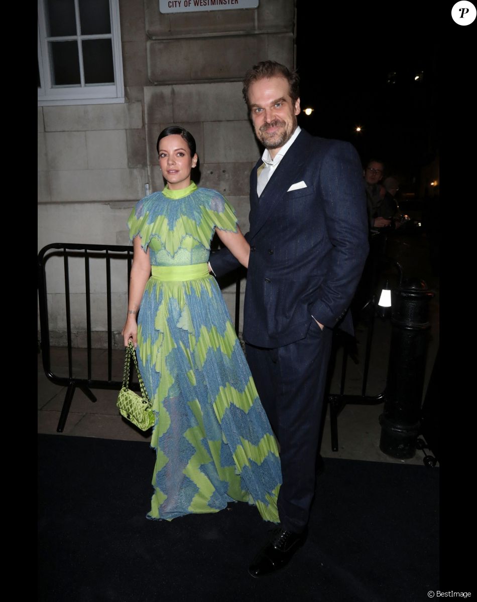 Lily Allen et son compagnon David Harbour - Charles Finch & CHANEL Pre-BAFTA Party à Londres le 1er février 2020.