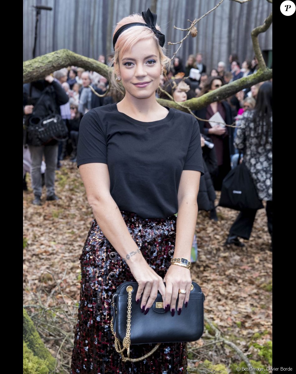 Lily Allen - People au défilé de mode automne-hiver 2018/2019 "Chanel" au Grand Palais à Paris le 6 mars 2018. © Olivier Borde/Bestimage
