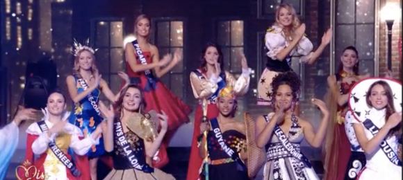 Les Miss dans leurs costumes régionaux lors de la 101e cérémonie Miss France 2021 - 11 décembre 2021, TF1