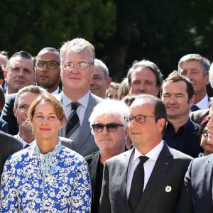 Nicolas Hulot, Ségolène Royal, Marc Cerrone, François Hollande et Manuel Valls - Lancement de la conférence des Nations-Unis sur les changements climatiques, COP 21 , au Palais de l'Elysée à Paris le 10 septembre 2015