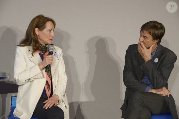Ségolène Royal et Nicolas Hulot - Soirée de lancement de la campagne "My Positive Impact" de la Fondation Nicolas Hulot à l'Espace Vivendi à Paris, le 11 mars 2015.