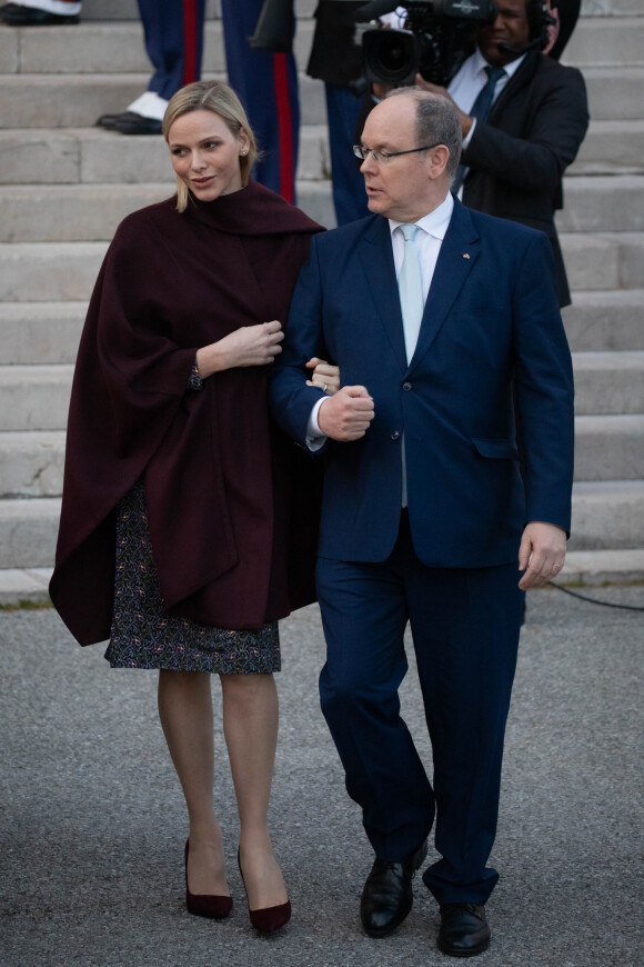 Le prince Souverain Albert II de Monaco et sa femme la princesse Charlene à Monaco. © Olivier Huitel PRM / Bestimage