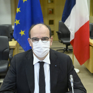 Le Premier ministre français, Jean Castex - Le Premier ministre Jean Castex rencontre son homologue belge Alexander de Croo pour une réunion sur la sécurité à Bruxelles, le 22 novembre 2021.