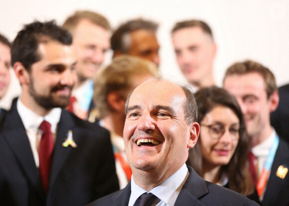 Le Premier ministre Jean Castex reçoit L'équipe de France des Métiers à l'Hôtel Matignon. Paris, le 4 novembre 2021.