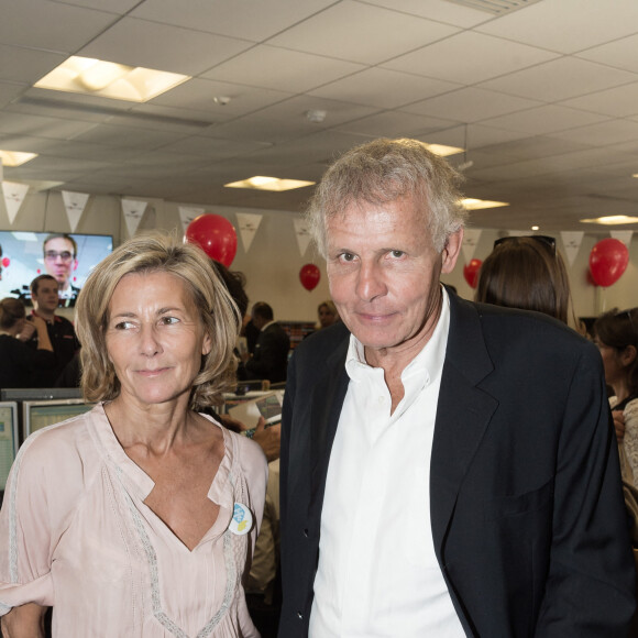 Patrick Poivre d'Arvor et Claire Chazal - 11ème édition du "BGC Charity Day" à Paris le 11 septembre 2015 en mémoire aux 658 collaborateurs du groupe BGC partners (leader mondial du courtage interbancaire) disparus il y a 14 ans dans les attentats du World Trade Center le 11 septembre 2001.