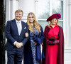 La reine Maxima, le roi Willem-Alexander, la princesse Amalia - La famille royale des Pays-Bas à leur arrivée à une session extraordinaire du Conseil d'Etat au palais Kneuterdijk à La Haye.