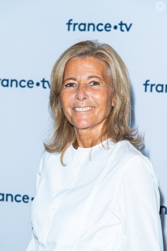 Claire Chazal - Photocall dans le cadre de la conférence de presse de France Télévisions au Pavillon Gabriel à Paris, le 24 août 2021. © Pierre Perusseau/Bestimage