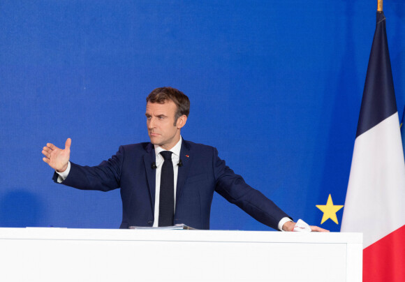 Emmanuel Macron - Conférence de presse à l'Elysée. Paris, le 9 décembre 2021. © Jacques Witt / Pool / Bestimage