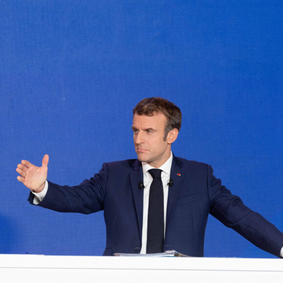 Emmanuel Macron - Conférence de presse à l'Elysée. Paris, le 9 décembre 2021. © Jacques Witt / Pool / Bestimage